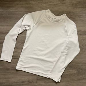Minnow White Long Sleeve Swim Rash-guard (Unisex, 11/12)